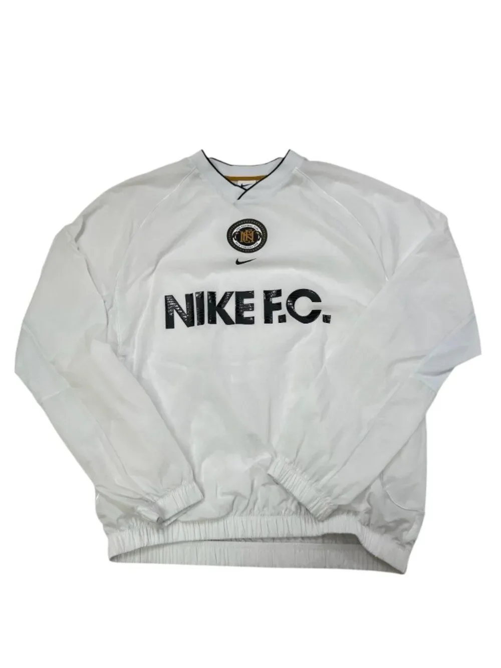 Nike Men's F.C. Loose Fit White Long Sleeve Pullover Jersey White Size Medium